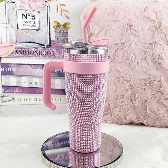 Other - Pink Bling {Rhinestones} Stainless Steel Tumbler